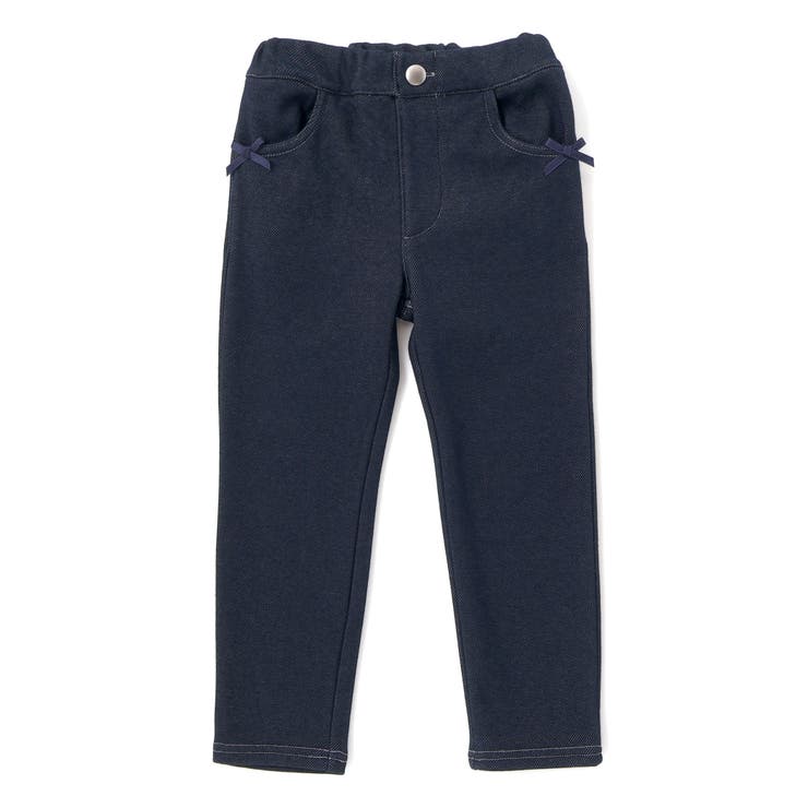 デニムムートン裏ファーリボンポイントスリムロングパンツ(80~160cm) | BeBe | 詳細画像9 