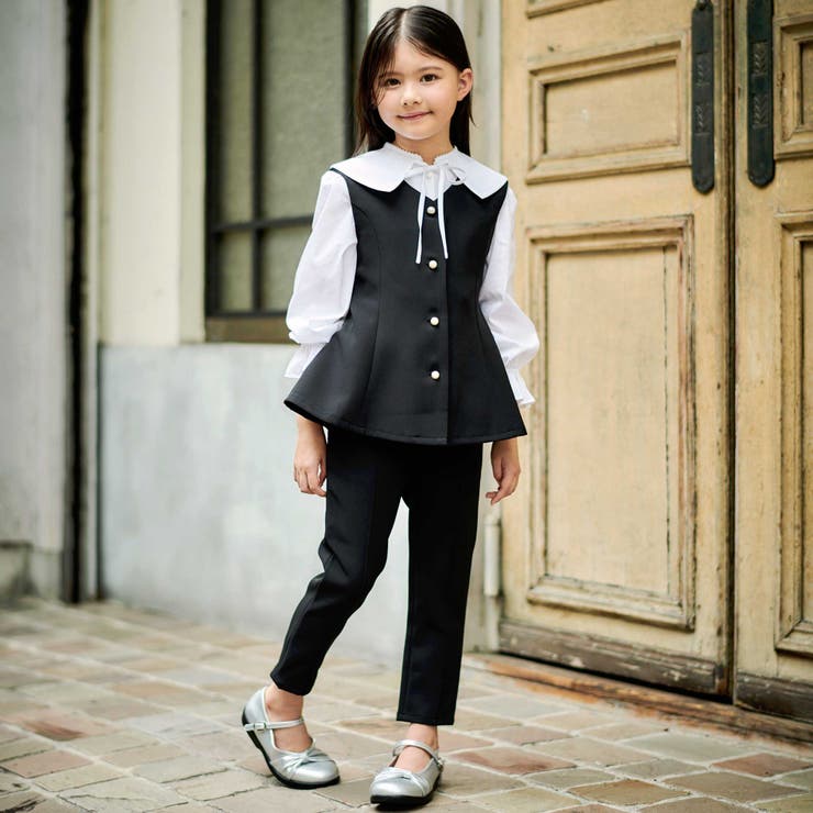 ダブルクロステーパードロングパンツ(110~160cm) | BeBe | 詳細画像3 