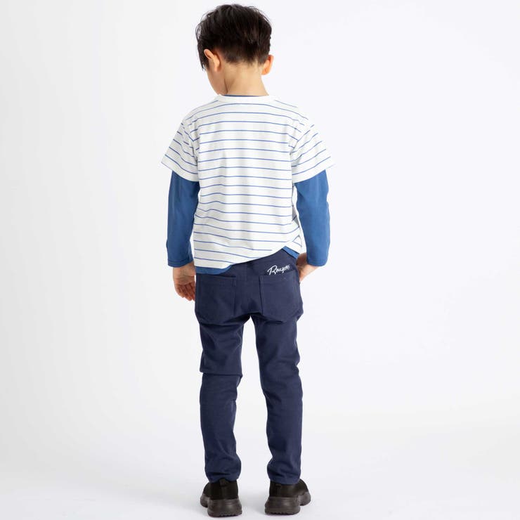 ストレッチツイルロゴ刺しゅうストレートロングパンツ(90~160cm) | BeBe | 詳細画像3 