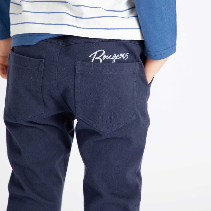 ストレッチツイルロゴ刺しゅうストレートロングパンツ(90~160cm) | BeBe | 詳細画像6 