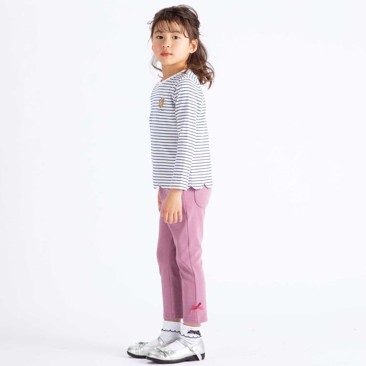 【抗菌防臭】ミラノリブリボン付き8分丈クロップドパンツ(90~130cm) | BeBe | 詳細画像5 