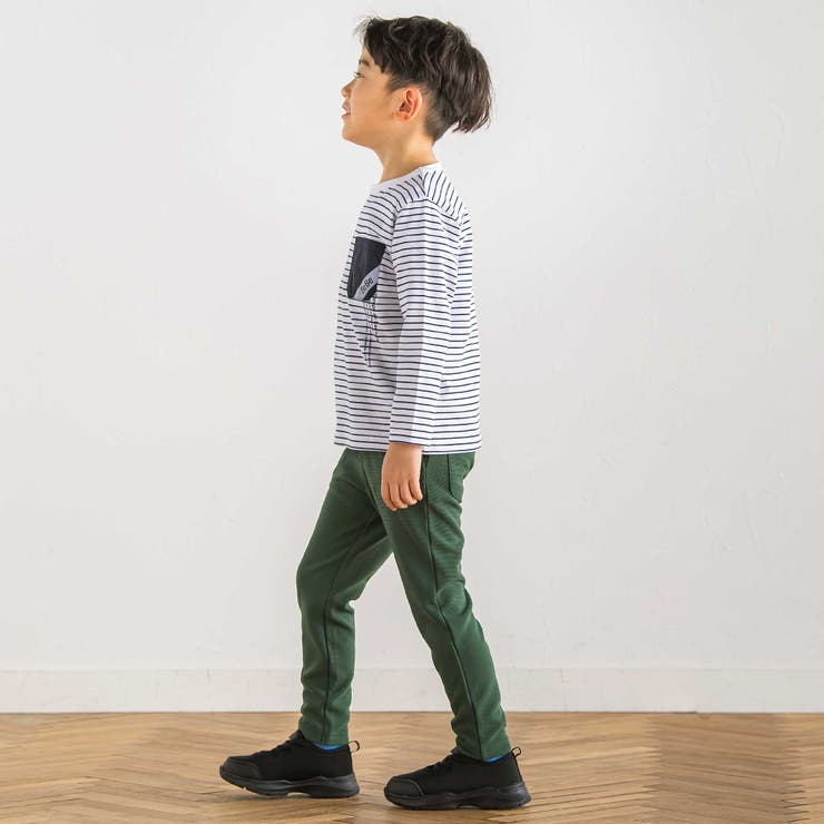 【抗菌防臭】ミラノリブポイントロゴ9分丈ロングパンツ(90~130cm) | BeBe | 詳細画像6 