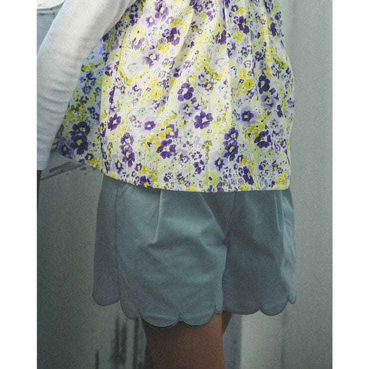 ストレッチ ツイル スカラップ ショート パンツ (90~150cm)[品番