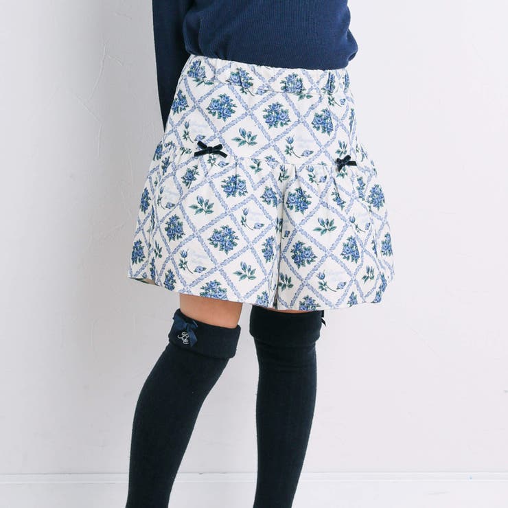 【お揃い】パティスリーフラワープリントキュロットパンツ(90~150cm) | BeBe | 詳細画像1 