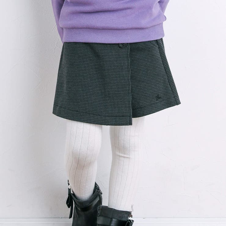 グレー系 | 千鳥ジャガードラップショートパンツ(90~150cm) | BeBe