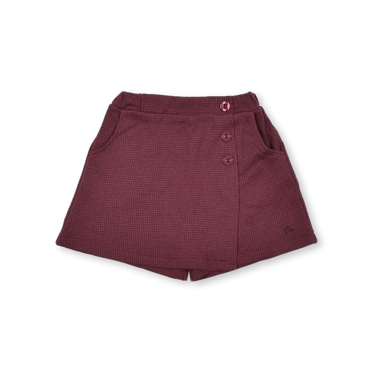 ボルドー系 | 千鳥ジャガードラップショートパンツ(90~150cm) | BeBe
