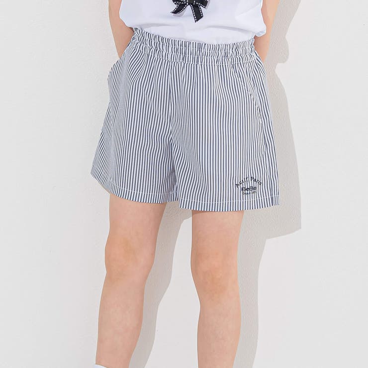 ブラック系 | 【お揃い】ストライプショートパンツ(90~160cm) | BeBe