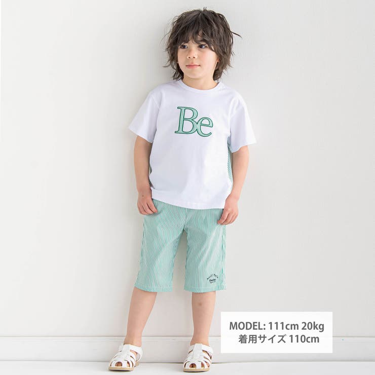 お揃い】ストライプハーフパンツ(90~150cm)[品番：BEBK0008842