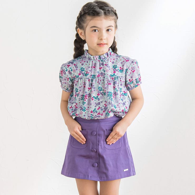 ツイルフロントポケットボタン付きスカパン(90~150cm) | BeBe | 詳細画像3 