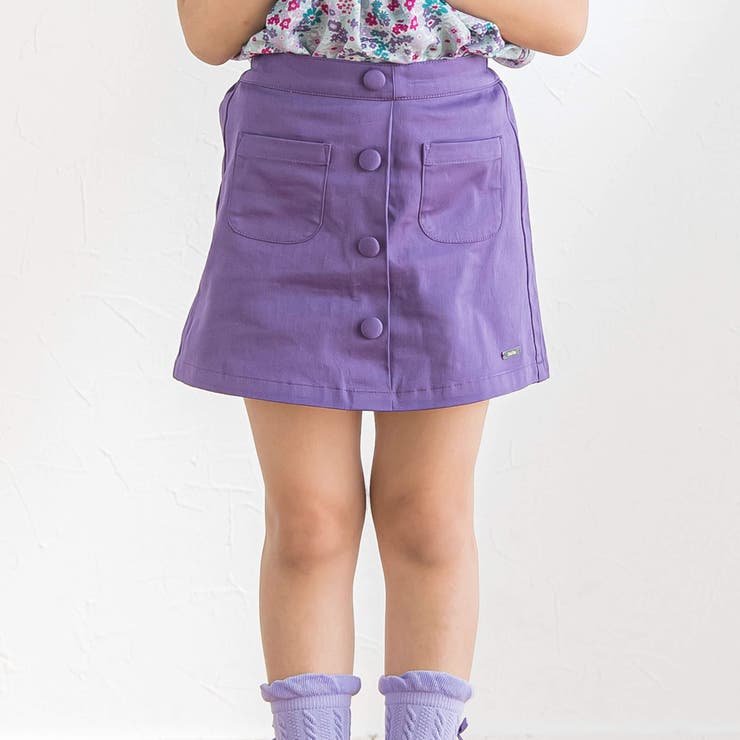 パープル | ツイルフロントポケットボタン付きスカパン(90~150cm) | BeBe