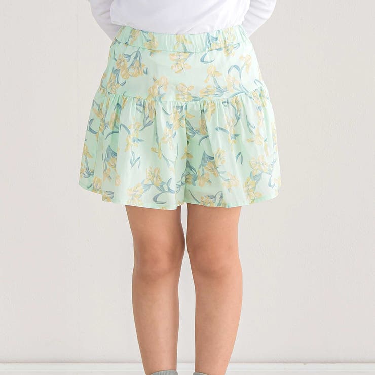 【お揃い】【リバティプリント】【日本製】フレンチ アイリスフレアキュロットパンツ… | BeBe | 詳細画像1 