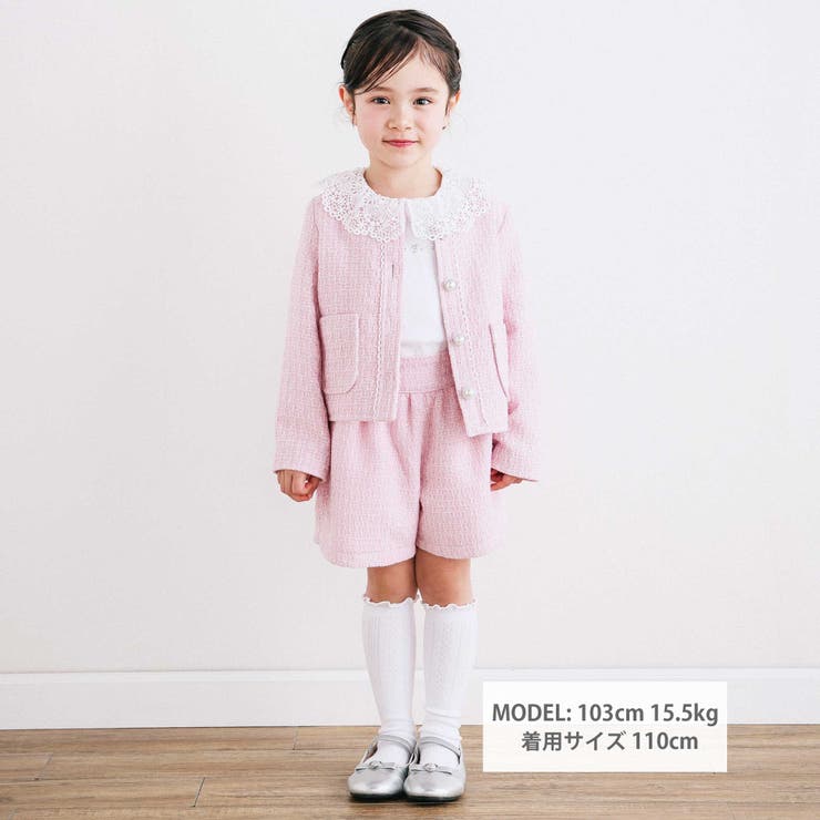 【お揃い】ブロッサムラメツイードショートパンツ(100~150cm) | BeBe | 詳細画像2 