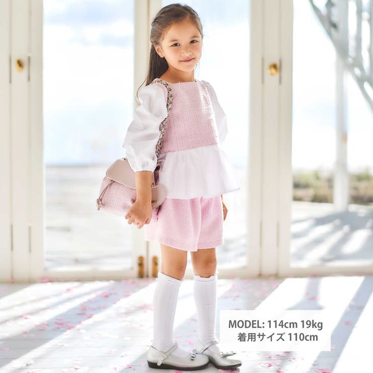 【お揃い】ブロッサムラメツイードショートパンツ(100~150cm) | BeBe | 詳細画像6 