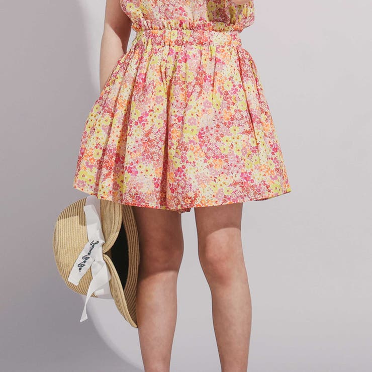 【DEVEAUX】水彩風花柄キュロットパンツ(90~150cm) | BeBe | 詳細画像1