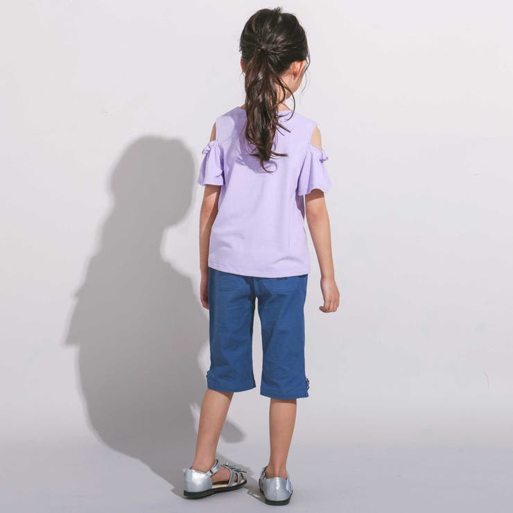 ピケストレッチフラワーモチーフサブリナパンツ(90~160cm) | BeBe | 詳細画像3 