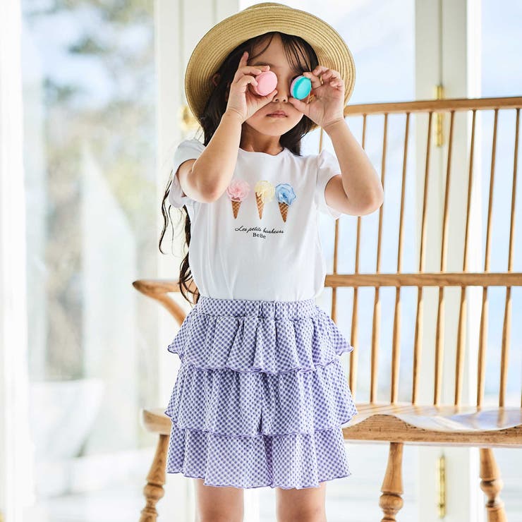 ギンガムジャガードヒラミニキュロットパンツ(90~150cm) | BeBe | 詳細画像6 