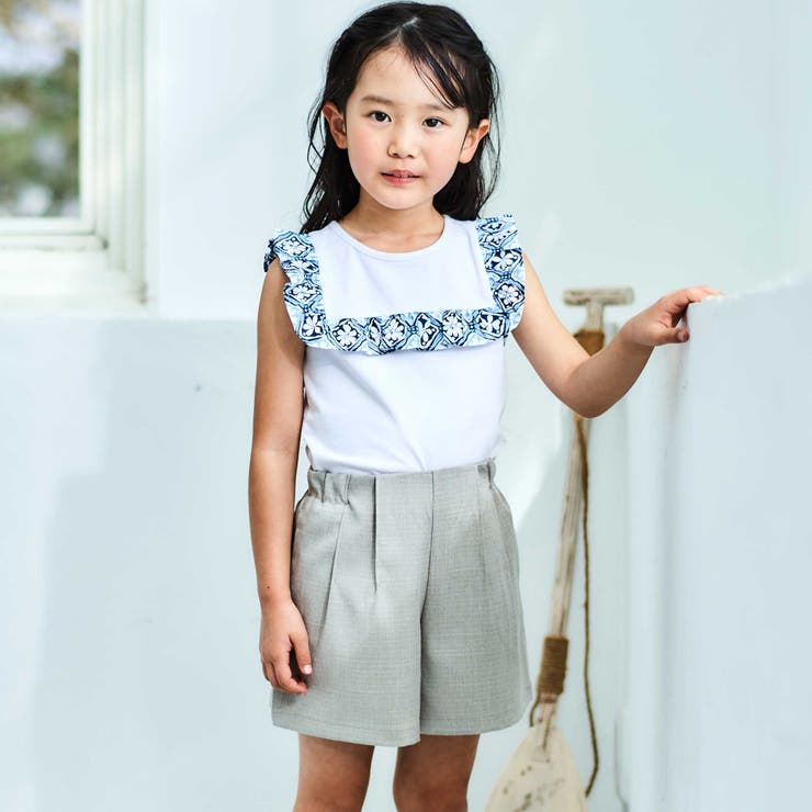 リネン調オックスタックショートパンツ(90~160cm) | BeBe | 詳細画像3 