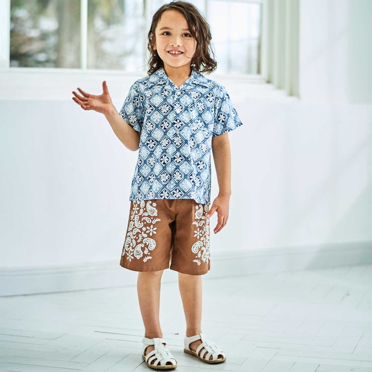 ペーズリープリントストレッチオックスハーフパンツ(90~150cm) | BeBe | 詳細画像3 