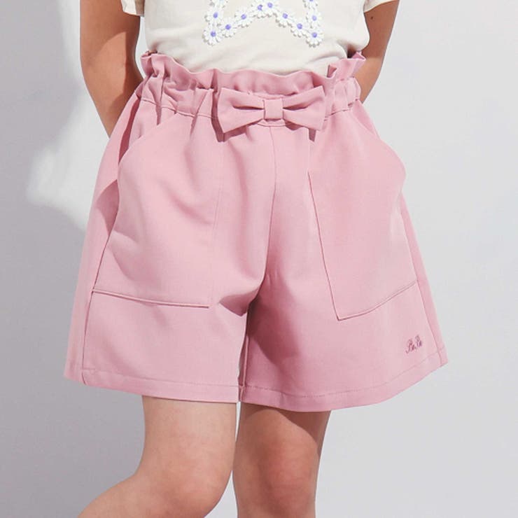【WEB限定】ツイルストレッチウエストリボンショートパンツ(100~140cm) | BeBe | 詳細画像4 