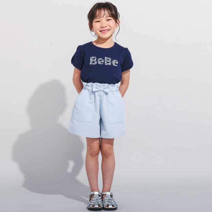 【WEB限定】ツイルストレッチウエストリボンショートパンツ(100~140cm) | BeBe | 詳細画像5 