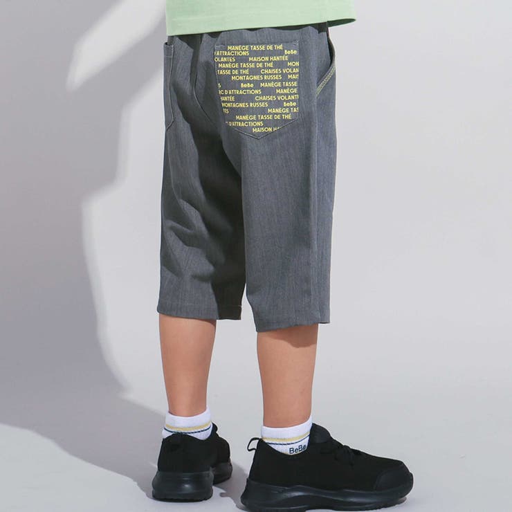 【WEB限定】ツイルストレッチポケットロゴプリントハーフパンツ(100~140c… | BeBe | 詳細画像1 