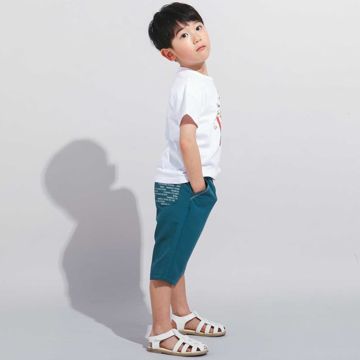 【WEB限定】ツイルストレッチポケットロゴプリントハーフパンツ(100~140c… | BeBe | 詳細画像4 