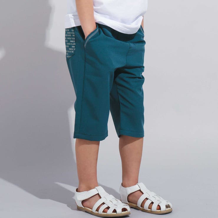 グリーン | 【WEB限定】ツイルストレッチポケットロゴプリントハーフパンツ(100~140c… | BeBe