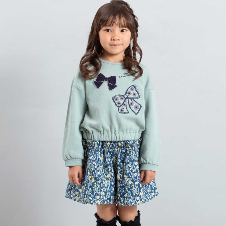 【お揃い】オンフルールフラワープリントキュロットパンツ(90~150cm) | BeBe | 詳細画像3 