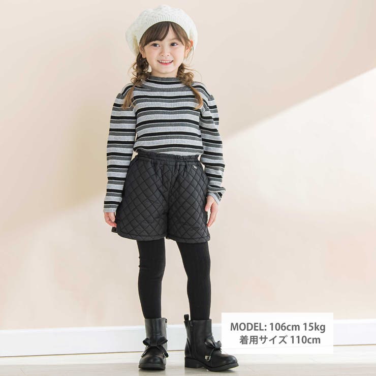 タフタキルティングサイドカットショートパンツ(90~150cm) | BeBe | 詳細画像2 