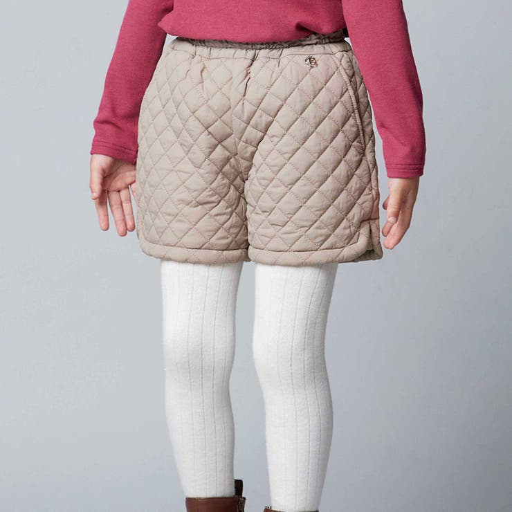 ベージュ | タフタキルティングサイドカットショートパンツ(90~150cm) | BeBe