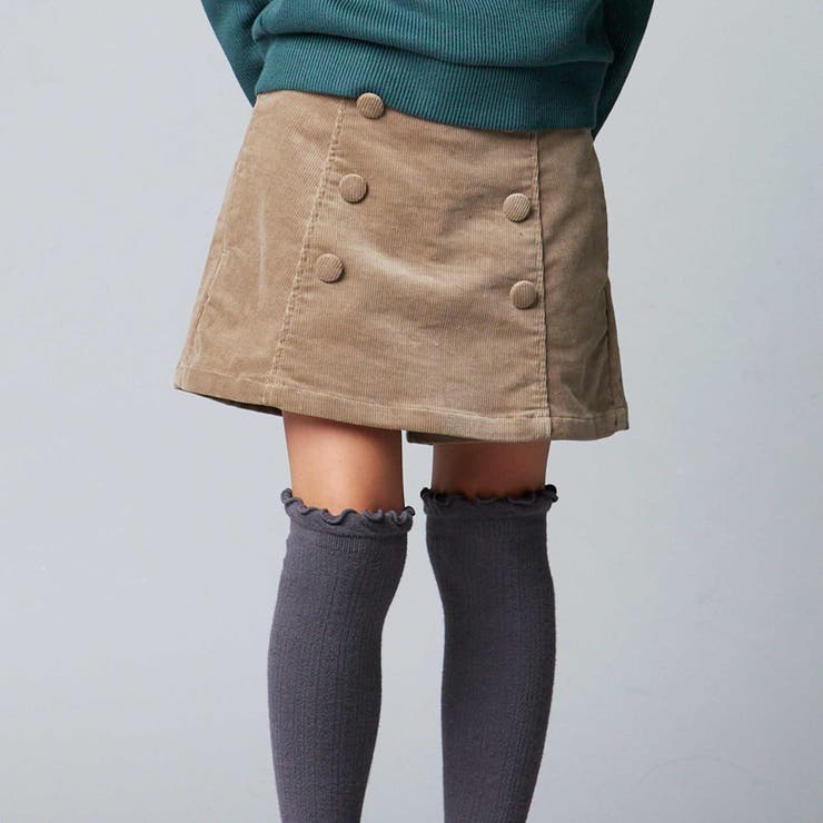 ストレッチコーデュロイダブルボタンショートパンツ(90~150cm) | BeBe | 詳細画像1 