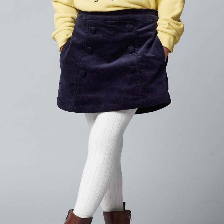 ネイビー | ストレッチコーデュロイダブルボタンショートパンツ(90~150cm) | BeBe