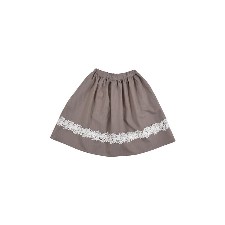 デニム 風 レース 切り替え ギャザー スカート（90～140cm） | BeBe | 詳細画像11 