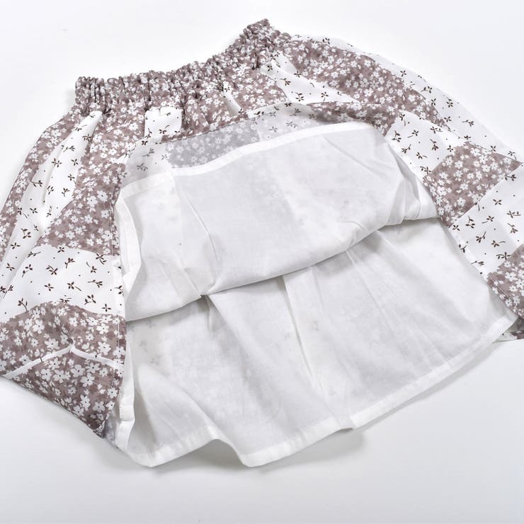 パッチワーク 風 フラワー プリント ミディ スカート（100～140cm） | BeBe | 詳細画像12 