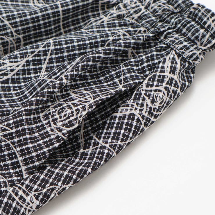 【お揃い】先染めチェックローズプリントミモレ丈スカート(110~160cm) | BeBe | 詳細画像11 