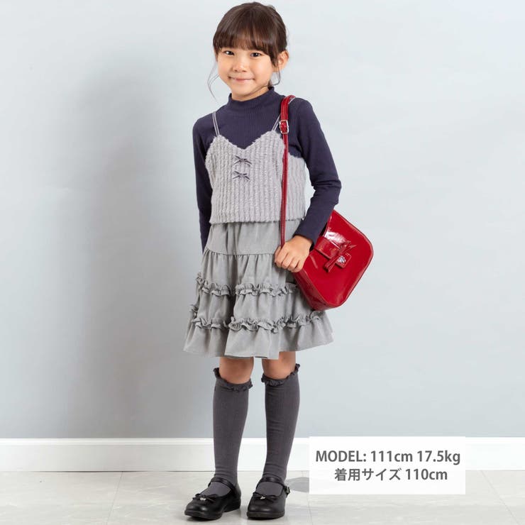 シャンブレーフリルティアードスカート(100~150cm) | BeBe | 詳細画像2 