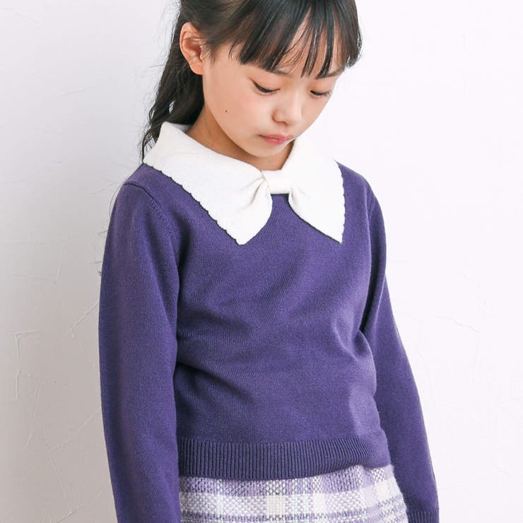 リボンカラーニットプルオーバー(90~150cm) | BeBe | 詳細画像7 