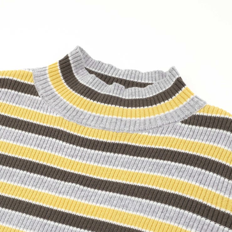 マルチボーダーリブハイネックニット(90~150cm) | BeBe | 詳細画像12 