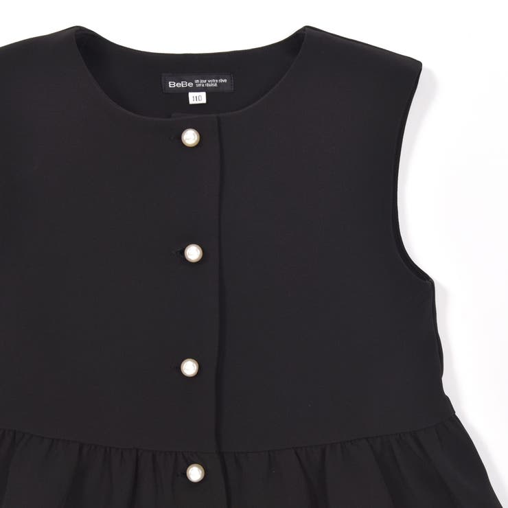 ダブルクロスパールボタンペプラムベスト(110~130cm) | BeBe | 詳細画像12 