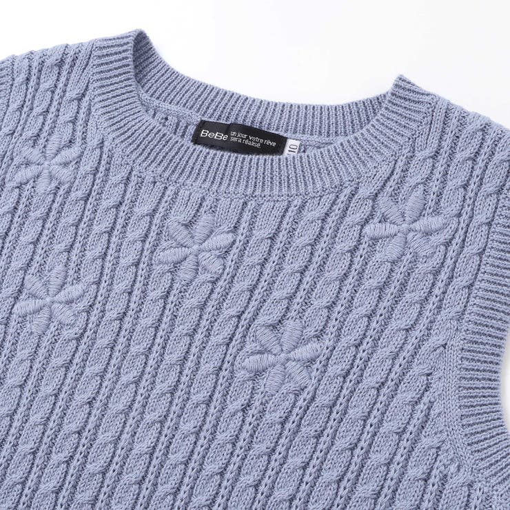 ケーブル編みクルーネックニットベスト(90~150cm) | BeBe | 詳細画像10