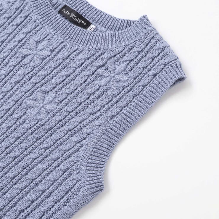 ケーブル編みクルーネックニットベスト(90~150cm) | BeBe | 詳細画像12