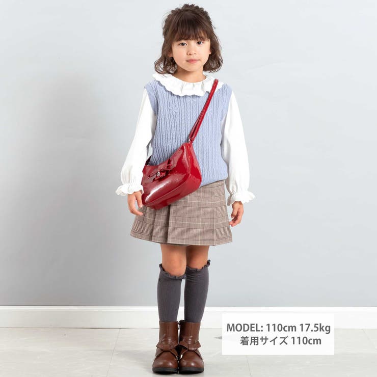 ケーブル編みクルーネックニットベスト(90~150cm) | BeBe | 詳細画像2