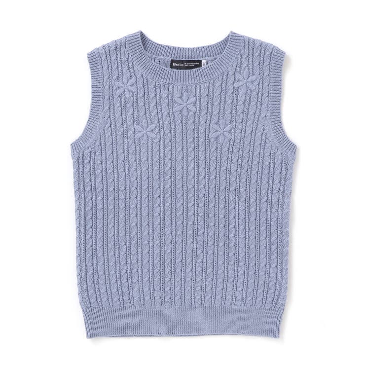 ケーブル編みクルーネックニットベスト(90~150cm) | BeBe | 詳細画像8