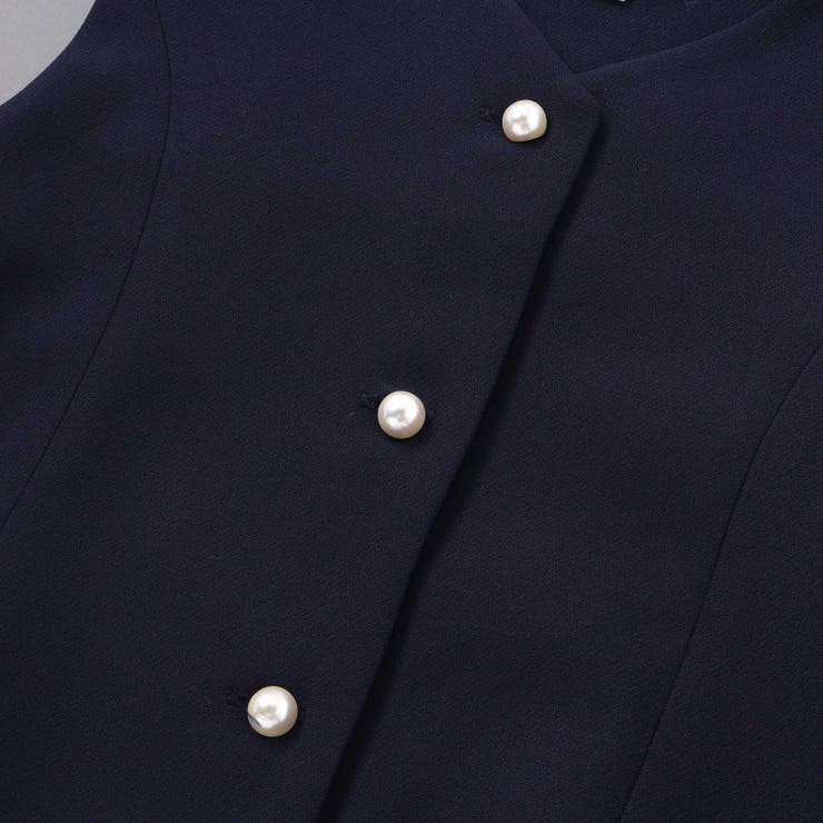 ダブルクロスパールボタンフレアベスト(110~160cm) | BeBe | 詳細画像12 