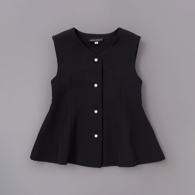 ダブルクロスパールボタンフレアベスト(110~160cm) | BeBe | 詳細画像6 