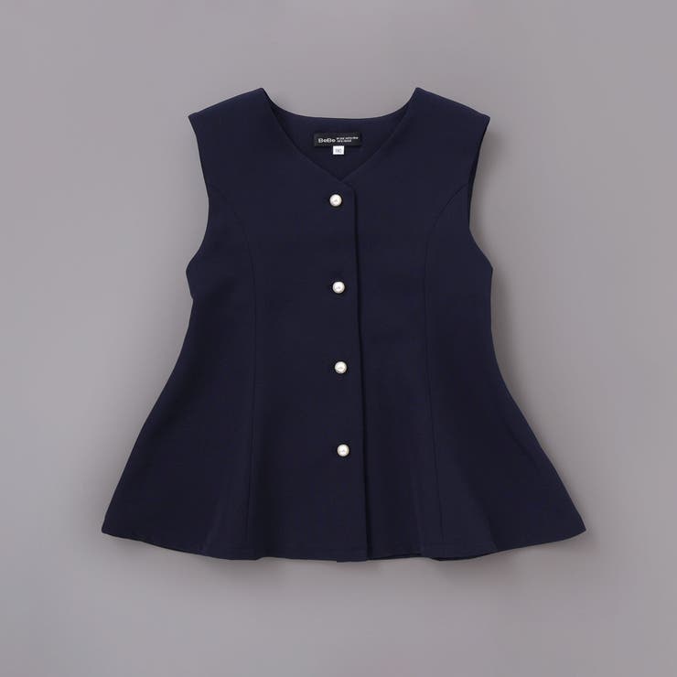 ダブルクロスパールボタンフレアベスト(110~160cm) | BeBe | 詳細画像8 