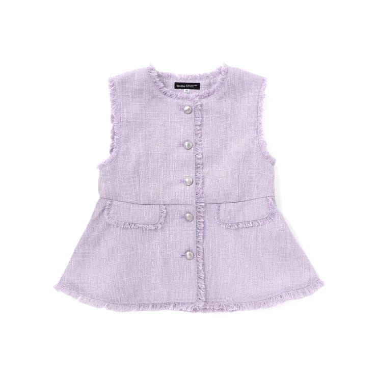 【お揃い】ツイード調フリンジボタンジレ(110~150cm) | BeBe | 詳細画像7 