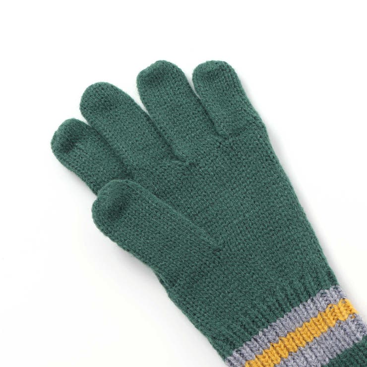 【お揃い】ケーブル編みライン配色ニット手袋 | BeBe | 詳細画像12 