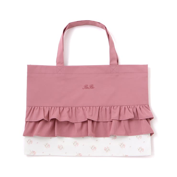 ピンク | 花柄切り替えフリルレッスンバッグ | BeBe
