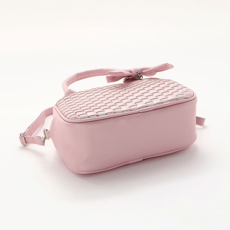 レザー調編み込みリボンチャーム付きミニボストン | BeBe | 詳細画像15 